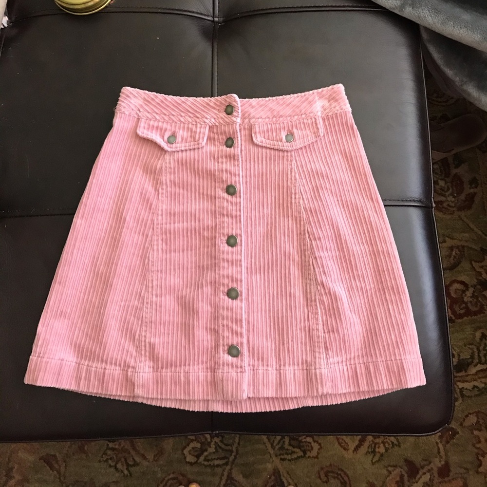 Pink Cord Skirt
